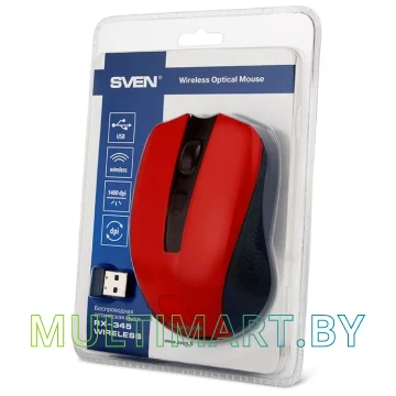 Мышь SVEN RX-345 Wireless (красный) картинка 5